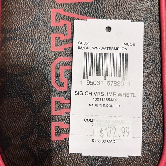Coach Jamie Wristlet In Signature Canvas With Varsity Motif
IM/Brown/Watermelon - Picture 14 of 16